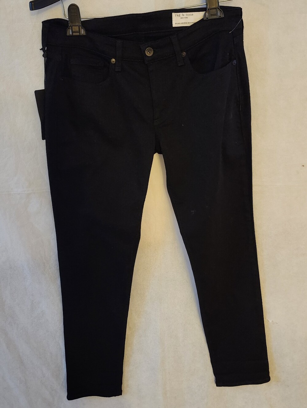Rag & Bone Dylan Low Rise Boyfriend Jeans In Black Sz 28 - Picture 3 of 10